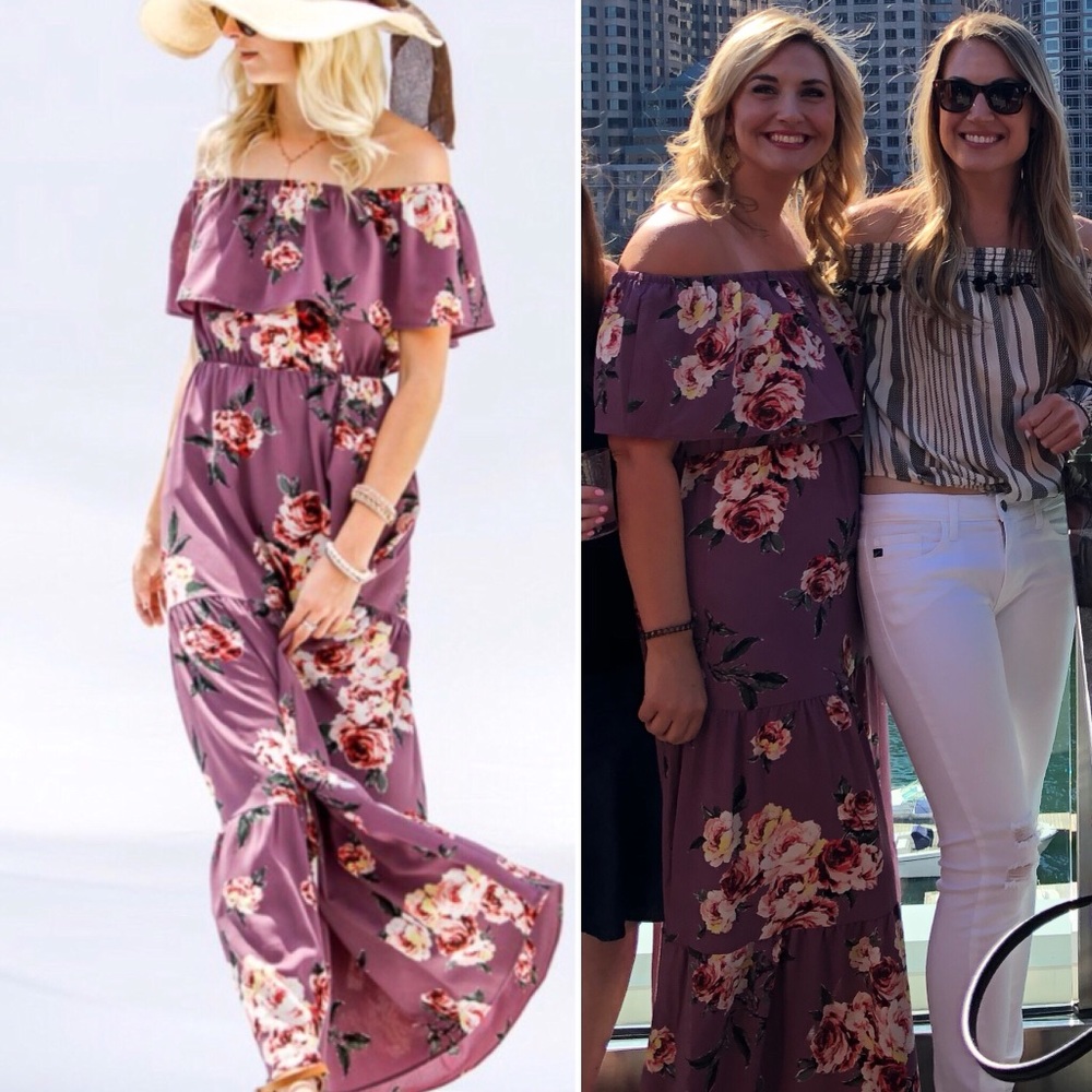 ❤️❗️Last 1! Small Floral off shoulder maxi dress - Picture 2 of 4